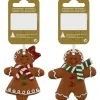 Weihnachtlicher Dekoanhänger Lebkuchenfiguren in 2 Ausführungen Braun 7 cm