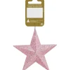 Weihnachtlicher Dekoanhänger Stern aus Kunststoff Rosa Ø 9,5 cm