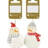 Weihnachtlicher Dekoanhänger Schneemann in 2 Ausführungen Weiß 9 cm x 5,5 cm