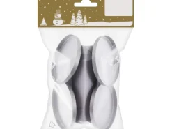 Weihnachtlicher Teelichthalter aus Metall 4 St. Silber matt Ø 6 cm