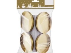 Weihnachtlicher Teelichthalter aus Metall 4 St. Gold matt Ø 7,5 cm