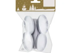 Weihnachtlicher Teelichthalter aus Metall 4 St. Weiß matt Ø 6 cm