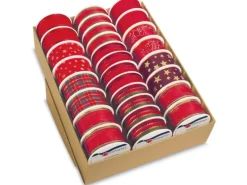 Weihnachtliches Geschenkband Rot-Grün sortiert