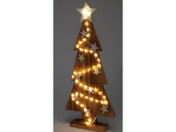 Weihnachtsbaum Holz mit LED 25 cm x 6 cm x 54 cm Natur