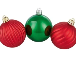 Weihnachtsbaumkugeln Ø 6 cm Kunststoff Rot Grün 40-teilig