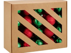 Weihnachtsbaumkugeln Ø 6 cm Kunststoff Rot Grün 40-teilig