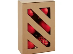 Weihnachtsbaumkugeln Ø 8 cm Kunststoff Rot 6-teilig