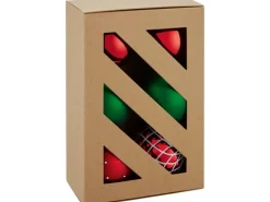 Weihnachtsbaumkugeln Ø 8 cm Kunststoff Rot Grün 6-teilig