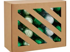 Weihnachtsbaumkugeln Ø 6 cm Kunststoff Grün Silber 40-teilig