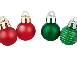 Weihnachtsbaumkugeln Ø 2 cm Kunststoff Rot Grün 30-teilig