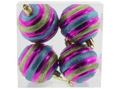 Weihnachtsbaumkugeln Candy Ø 6 cm Mehrfarbig 4 Stück