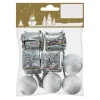 Weihnachts-Deko Bastel-Set aus Kunststoff Weiß-Silber 8-teilig