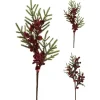 Weihnachts-Deko Beerenzweig mit Glocken 22 x 2 x 48 cm Grün-Rot 2-fach Sortiert