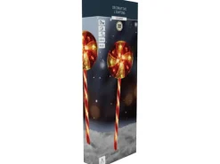Weihnachts-Deko Bodenlampen-Set Lollipops Rot-Weiß 3-teilig