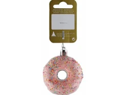 Weihnachts-Deko Donut zum Hängen aus Kunststoff Ø 6 cm x 3 cm Rosa