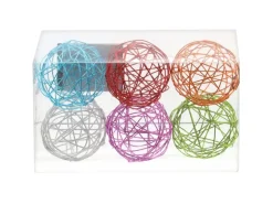 Weihnachtsdeko Drahtkugeln-Set 4 cm Bunt 6 Stück