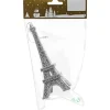 Weihnachts-Deko Eifelturm zum Hängen aus Kunststoff 6 cm x 15 cm Silber