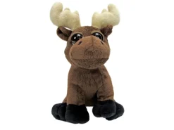 Weihnachts-Deko Elch aus Plüsch 23 cm Braun-Beige