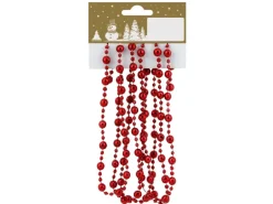 Weihnachtsdeko Facettenkugelkette 180 cm Rot