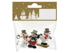 Weihnachts-Deko Figuren aus Polyresin 4 cm Bunt 3 Stück