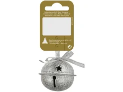 Weihnachts-Deko Glocke aus Metall 4 cm Silber