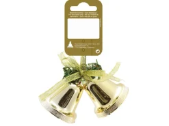 Weihnachts-Deko Glockenhänger Doppelglocke aus Kunststoff 10 x 5 x 8 cm Gold
