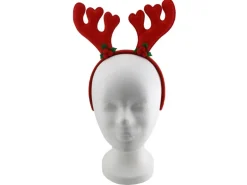 Weihnachts-Deko Haarreif mit Geweih aus Kunststoff 22 cm x 24 cm Rot