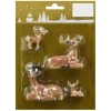 Weihnachts-Deko Hirsche aus Kunststoff 2 cm - 6 cm Hellbraun 4 Stück