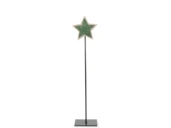 Weihnachts-Deko Holzstern auf Metallstand 58 cm Hellgrün