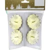 Weihnachts-Deko Kerzenhalter Blumenform aus Metall Ø 6 cm Gold 4 Stück