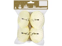 Weihnachts-Deko Kerzenhalter aus Metall Hammerschlagoptik Ø 8 cm Gold 4 Stück