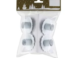 Weihnachts-Deko Kerzenhalter aus Metall Ø 6 cm Weiß 4 Stück