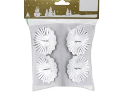 Weihnachts-Deko Kerzenhalter Blumenform aus Metall Ø 6 cm Silber 4 Stück