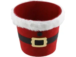 Weihnachts-Deko Korb aus Filz 15,5 cm x 13,5 cm Rot