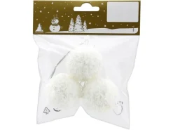 Weihnachts-Deko Kugeln aus Styropor 4 cm Weiß 3 Stück