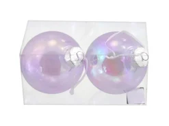 Weihnachts-Deko Kugeln zum Hängen aus Acryl Irisierend Ø 8 cm Weiß 2 Stück