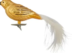 Weihnachts-Deko Kunststoffvögel mit Clip Hellbraun 2 Stück