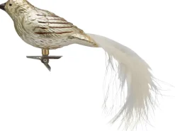 Weihnachts-Deko Kunststoffvögel mit Clip Gold 2 Stück