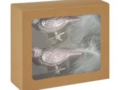 Weihnachts-Deko Kunststoffvögel mit Clip Rosa 2 Stück