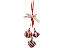 Weihnachtsdeko Kunststoff 18 cm Rot/Weiß 3-teilig