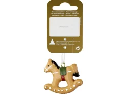 Weihnachts-Deko Lebkuchenschaukelpferd zum Hängen aus Polyresin 4,5 x 4 cm Braun