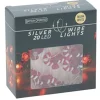 Weihnachts-Deko LED-Silberdraht 3D 4 Dekorationen 20 LEDs Warmweiß