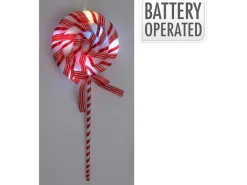 Weihnachts-Deko Lollipop mit LEDs 25 x 160 x 430 mm Rot-Weiß