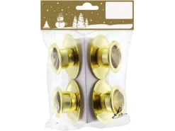 Weihnachtsdeko Metall-Kerzenhalter 5,5 cm Gold 4 Stück