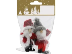 Weihnachts-Deko Nikos zum Hängen oder Sitzen 7 cm Rot-Weiß 2 Stück