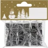 Weihnachts-Deko Päckchen zum Hängen aus Folie Ø 2,5 cm Silber 6 Stück