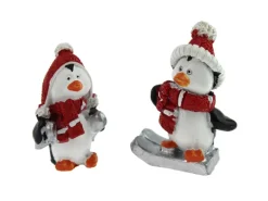 Weihnachts-Deko Pinguine aus Polyresin 4,7 cm Mehrfarbig 2-fach Sortiert