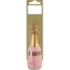 Weihnachts-Deko Proseccoflasche zum Hängen aus Glas 12 x 4 x 4 cm Rosa/Gold