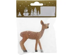 Weihnachts-Deko Rehkitz aus Polyresin 8 cm x 7 cm Braun