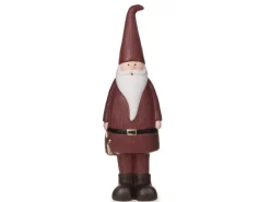 Weihnachts-Deko Santa Figur Terracotta 33 cm Dunkelrot
